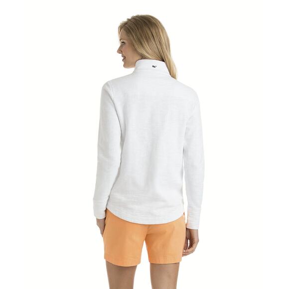 Vineyard Vines Garment Dyed Relaxed Slub Shep Shirt 1/4 Zip Pullover White M - Picture 10 of 16